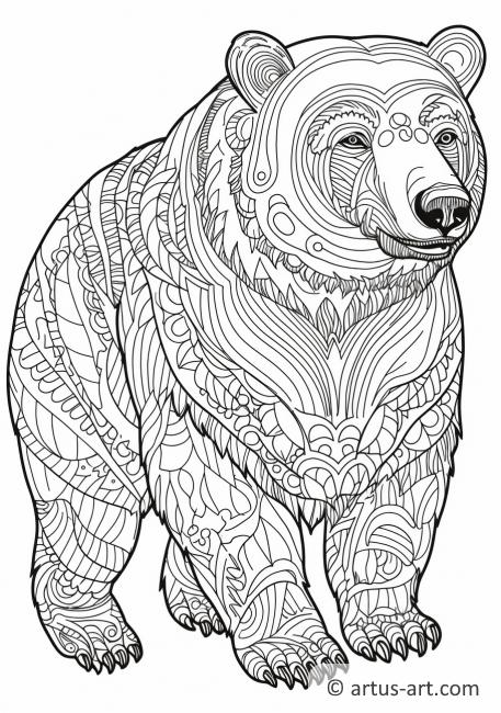 Pagina de colorat cu urs polar